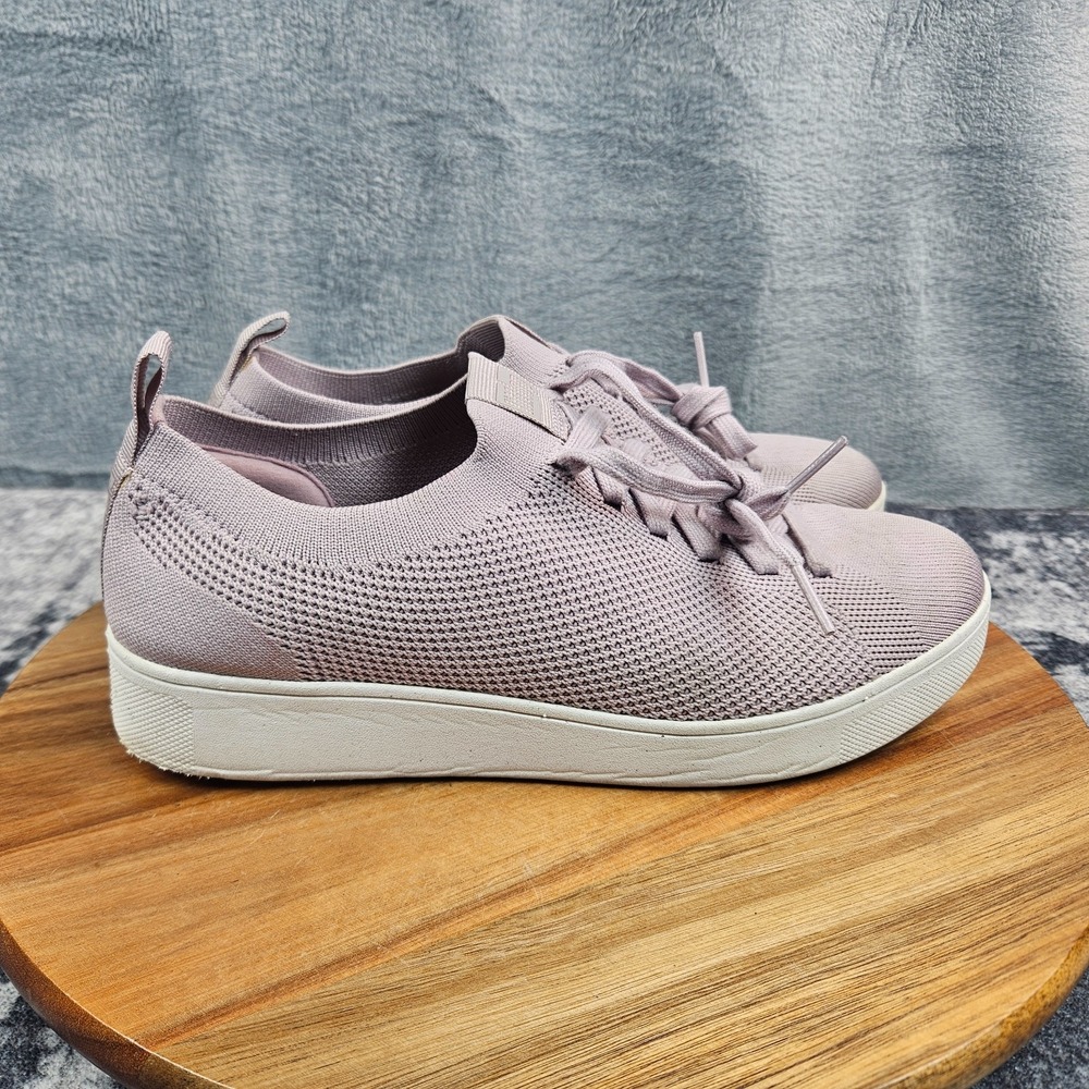 FitFlop Rally Shoes Womens Size 8 Pink Knit Sneakers Casual Lace Up Comfort